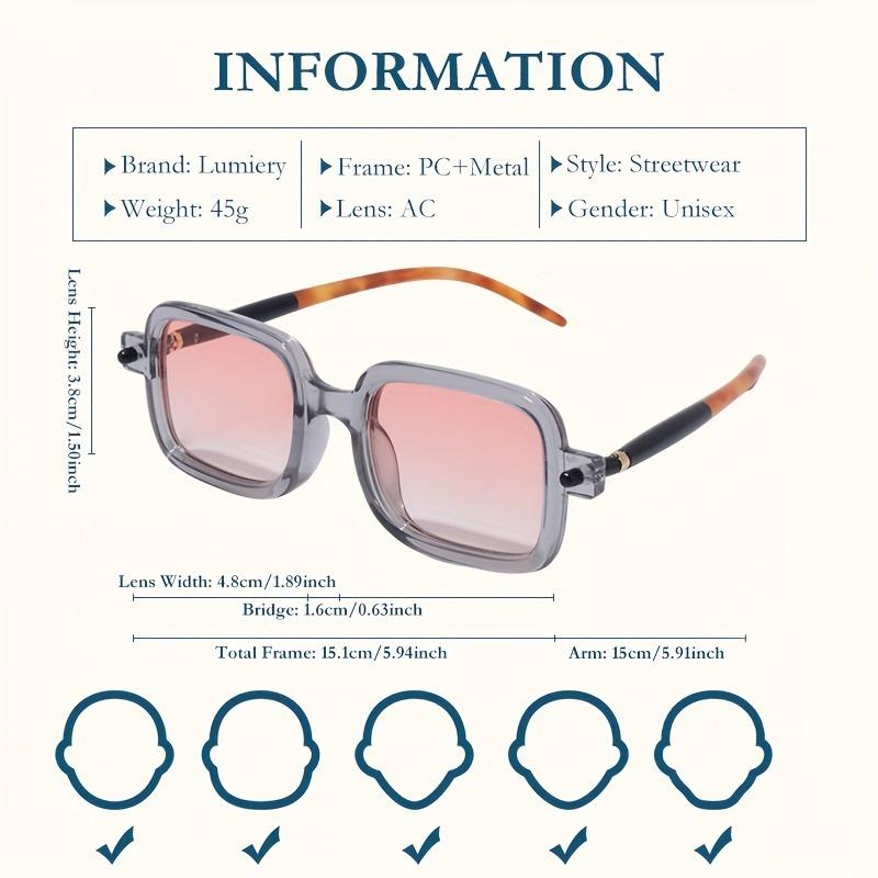 Unisex Square Vintage Glasses Lightweight Plastic Frame for Daily Party Ideal Back to Birthday Gift Different Style Glasses