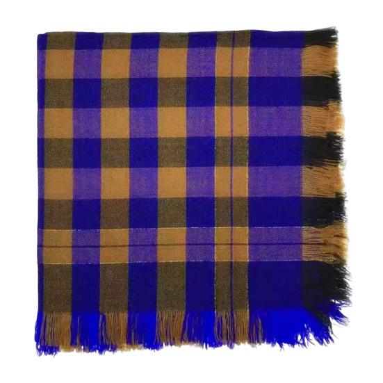 Wool Square Scarf with Tassel Decoration Plaid Pattern Women Knitting Scarf Versatile Headscarf Daily Outdoor Wear