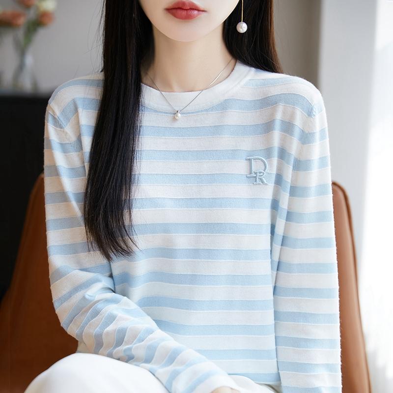 Helårskvinners 50% ull 50% silke genser | Lett varm blanding pullover | Luksus kasjmir silke strikkevarer
