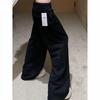 Beige Straight Leg Women's Sweatpants with Zippered Pockets - Spring/Autumn Wide Leg Casual Pants