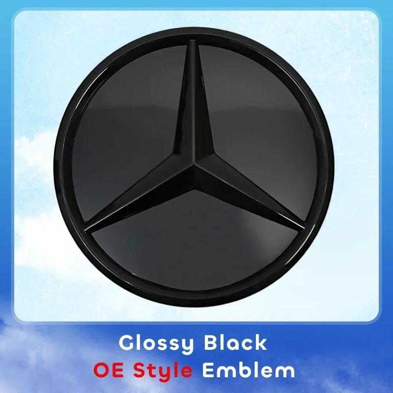 Chrome Silver OE Star Front Grille Emblem with LED Chrome Silver Glossy B C E S R SL ML GL GLA For Mercedes Benz GLK-Class