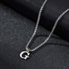 Simple A-Z Letter Necklace for Men Waterproof Stainless Steel 26 Letters Pendant Necklace Men’s Minimal Initial Necklace