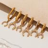 Oumaijia Diamond Horseshoe Buckle Ear Cuffs: Trendy Stainless Steel Earrings