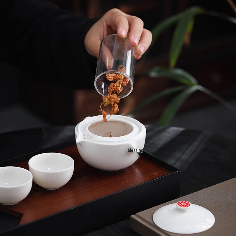 Hongyu Sanfu Ceramic Portable Tea Set