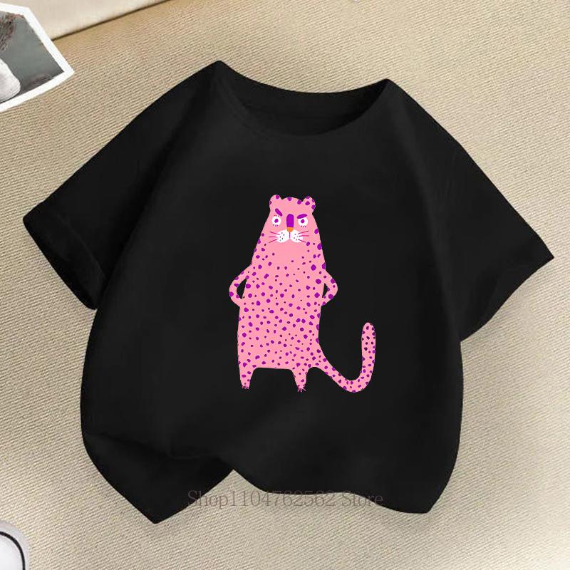 Cute Cat Print Children T-shirts Summer Girls Boys Casual Fashion Kawaii Short Sleeve Tops O-Neck Colorful Kids T-shirts
