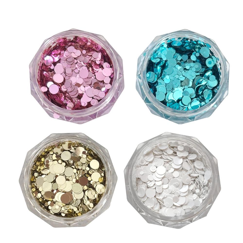 Decorazioni Mini Rotonde a Pois Glitterate per Unghie Fai da Te Patchwork Rotondo con Paillettes Decorazioni per Unghie Uso Professionale