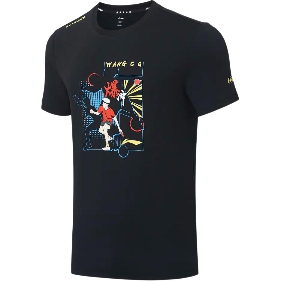 

Li Ning Удобный Минималистичный Универсальный Пуловер с Круглым Вырезом Принт Букв Футболка с Коротким Рукавом Мужские Топы Черный AHSSF37-1 M