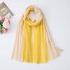 Japanese Off-white Gradual Change Literary Polyester Spring and Summer Thin New Summer Sunscreen Scarf White Shawl Silk Scarf Yarn