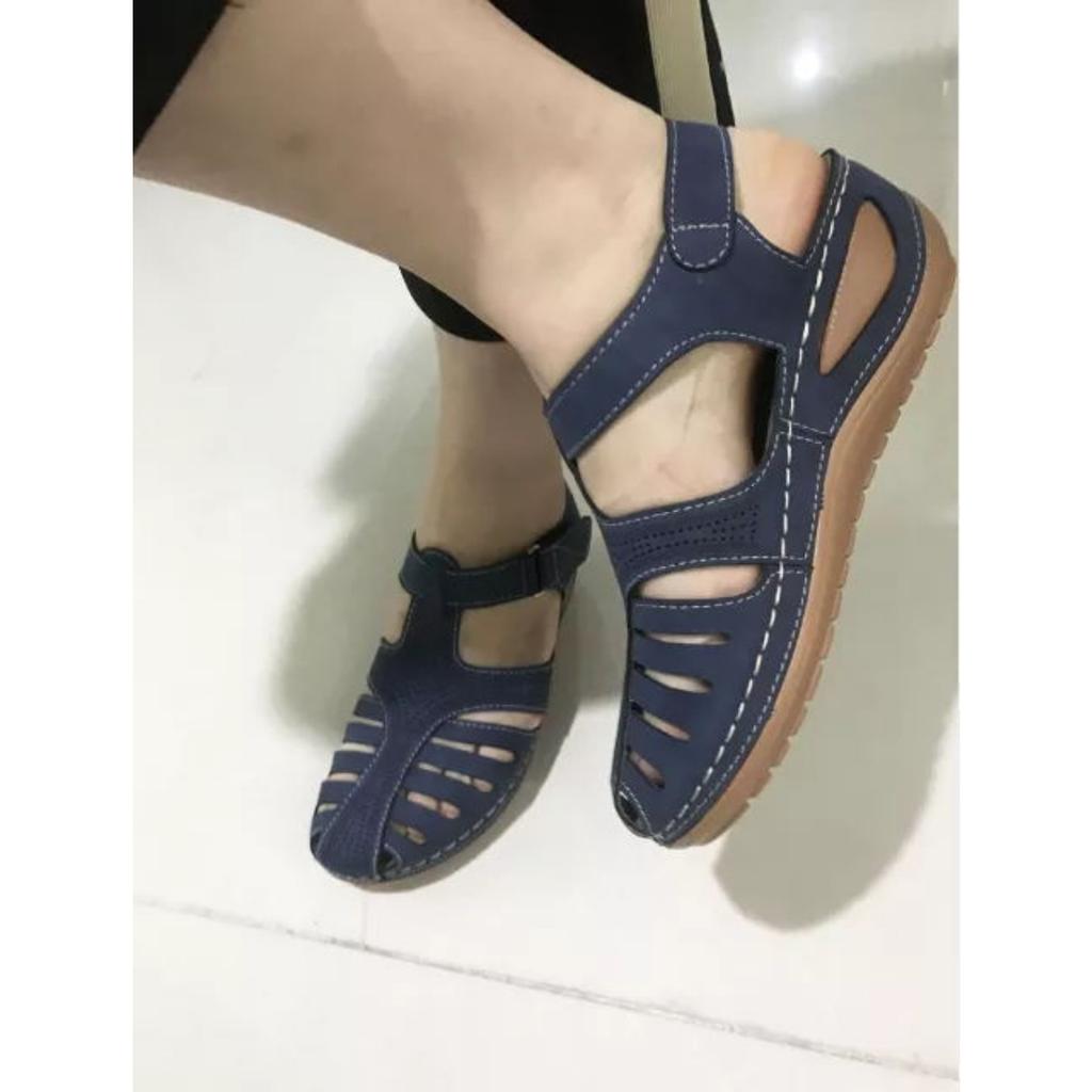 Ladies' Casual Wedge Sandals | Round Toe Hollow Design | Middle Heel, Breathable and Comfortable | All Season | Durable Sole | Shoes, Lace Up Sandals