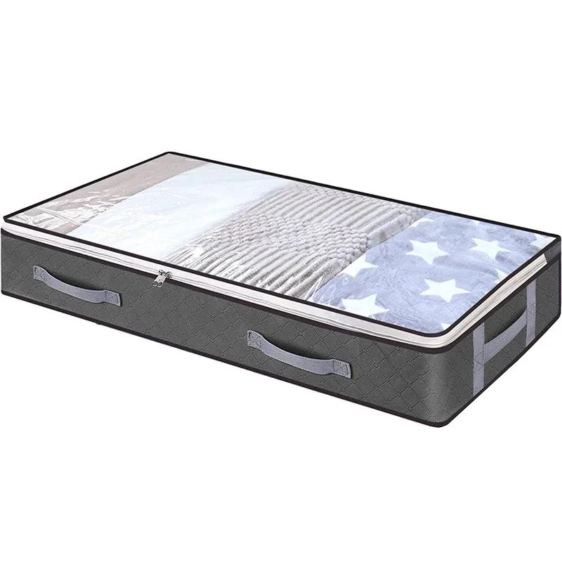 Under Bed Storage Bag For Portable Foldable Quilt Bags Wardrobe Clothes Organizer Storage Box Dustproof Organizer Large Capacity