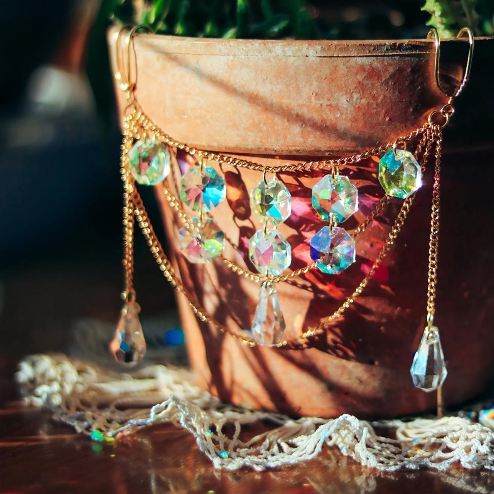 Exquisite Crystal Garden Stake Handmade Decorative Plant Stakes  Indoor Plant Style 1