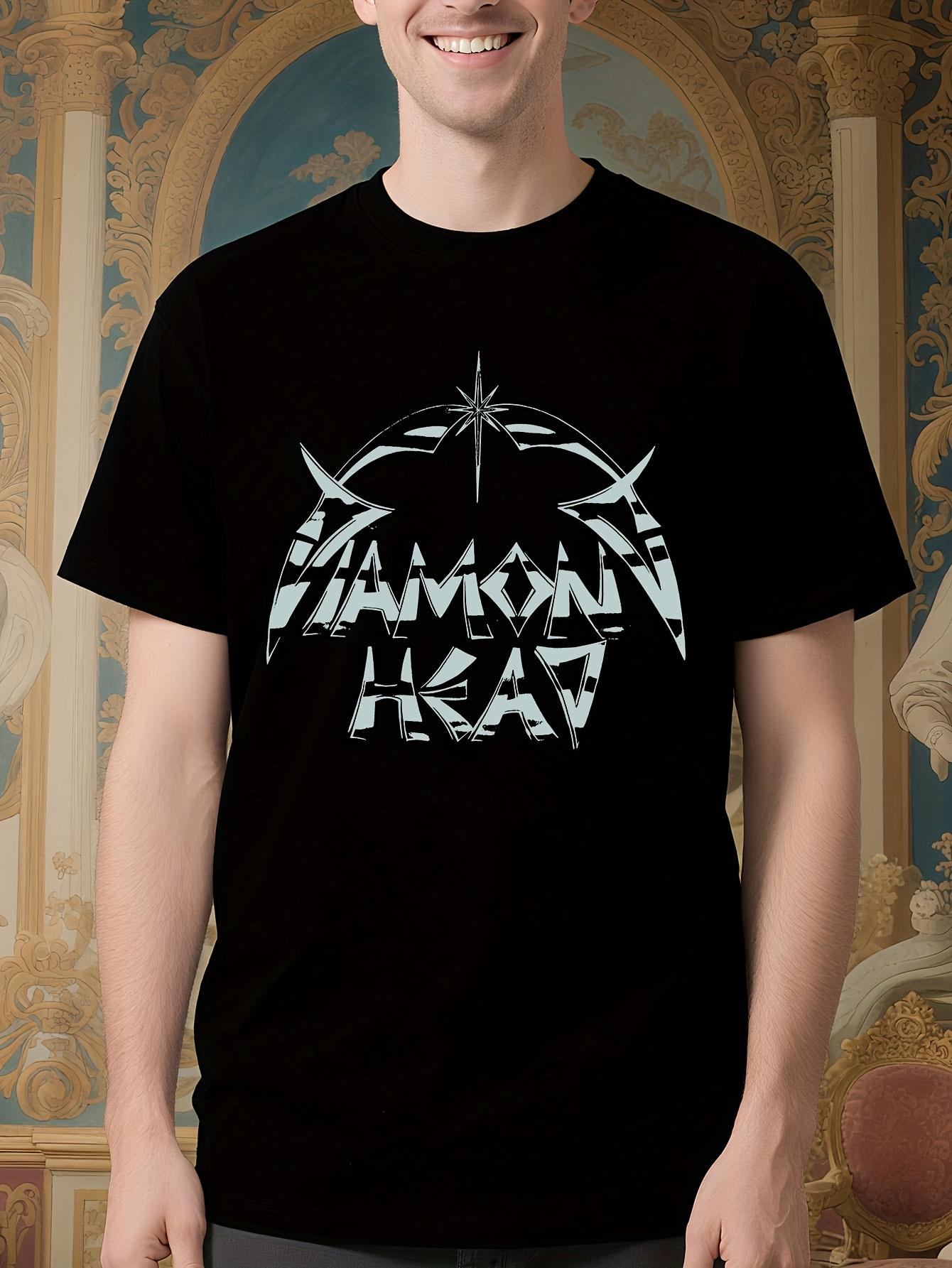 Diamond Head Logo Graphic Tshirt - Black Casual Crew Neck... XXXXL