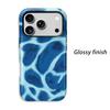 Textured Fuzzy Cyan Blue Animal Pattern Art Film Aesthetic Protective Shockproof Bumper Phone Case Cover For iPhone 14 15 16 Pro Max Plus