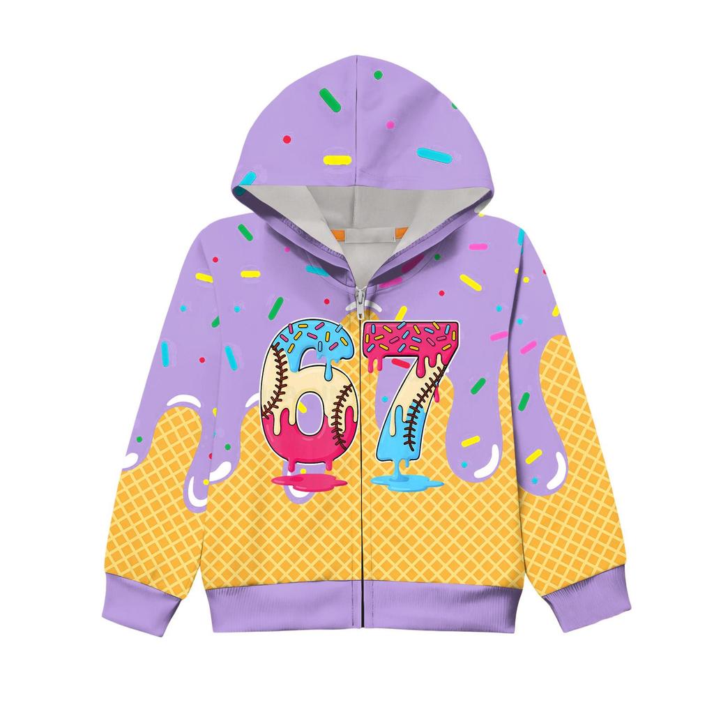 Kinder Langarm Locker Bedruckte Reißverschlussjacke