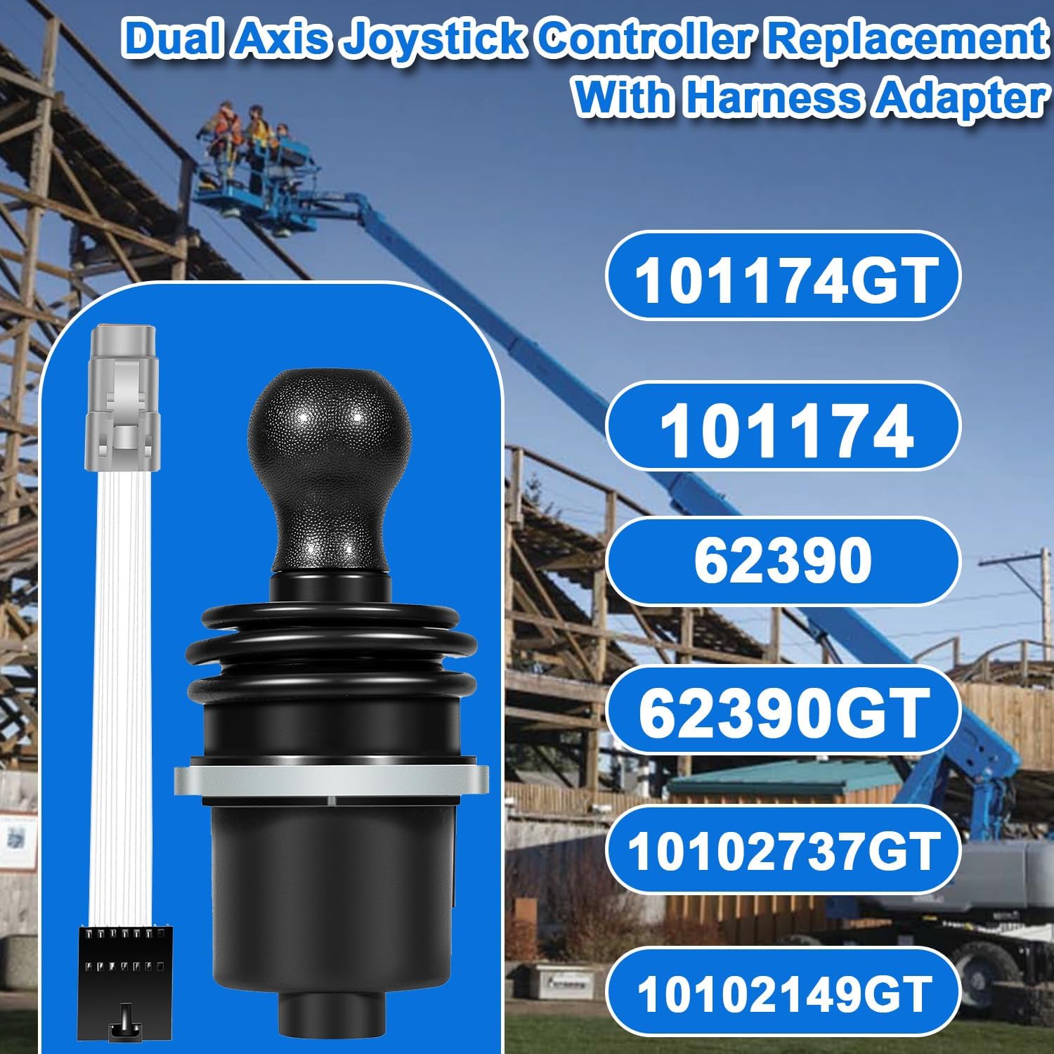 101174 101174GT Dual Axis Joystick Controller Replacement kit with Harness Adapter Fit for Genie Straight Booms Lifts S/XS/Z Series Models