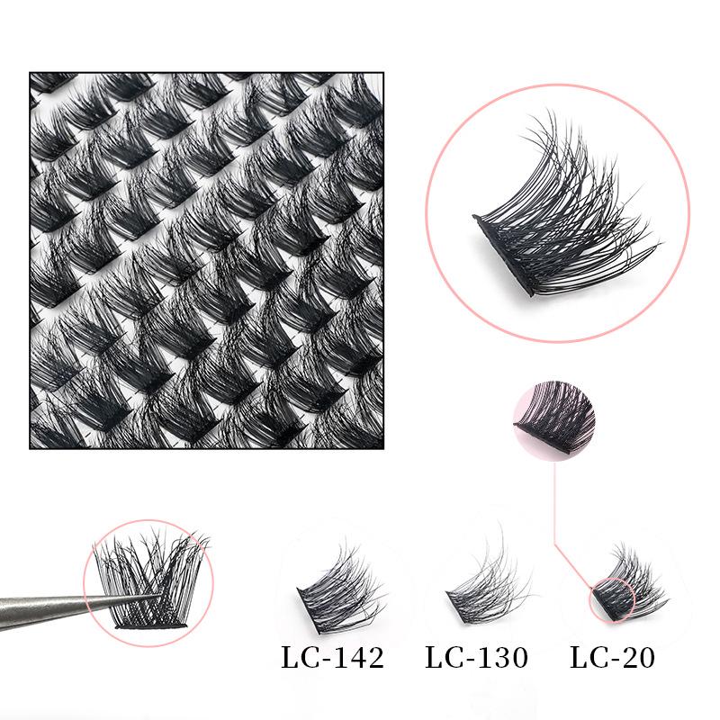 14-Row D Curl Dense False Eyelash Cluster Pack - Mixed Style, Hot Melt Grafted, In Stock