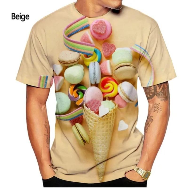 Summer Fashion Men Women 3D Printed Cool T Shirt Casual Short-sleeved Tee Shirts Creative Ice Cream T-shirt Ytk Harajuku Tops