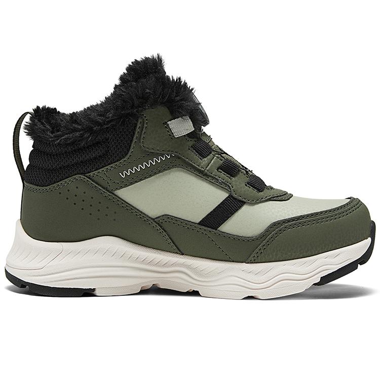 Skechers Kids Comfortable Soft Versatile Knob Fleece Warm Wear-Resistant Non-Slip High-Top Boots Kids boots Olive-Green 405301L-OLV
