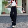 2025 Women's High-Waisted Loose Cargo Pants - Casual Wide-Leg American Sport Style for Spring & Autumn
