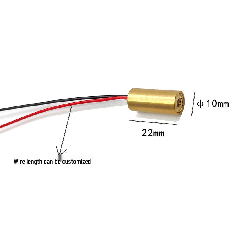 10X22mm 650nm 5mW Red Laser Module with Internal Focus Dot Pattern.