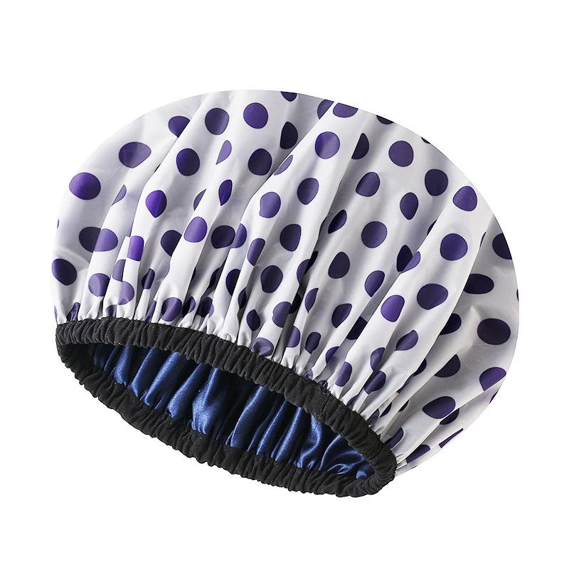 Cuffia da doccia impermeabile per bagno Cuffia per capelli elastica per cappello da bagno addensata per donna Bellezza Parrucchiere Dot Prodotti Accessori per il bagno
