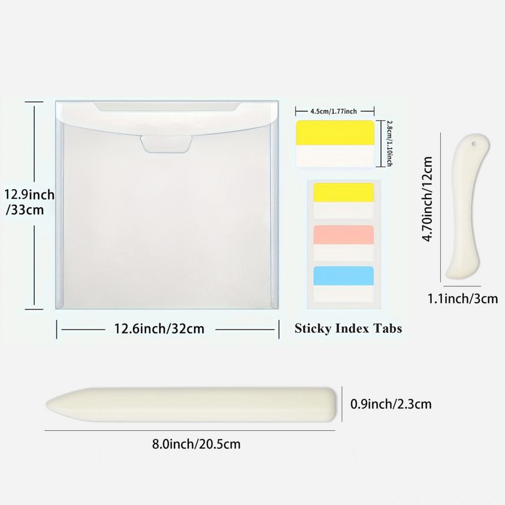 Scrapbook-Aufbewahrungstasche PVC-Scrapbook-Halter 12-teiliges Scrapbook-Papier-Organizer-Set mit Index-Etiketten Papierfalten für Karten