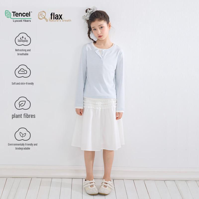Mucmukn Girl's Striped Layered T-Shirt