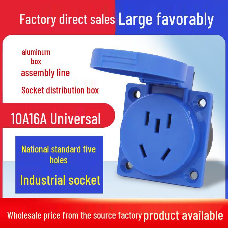 

Waterproof Explosion-Proof Socket Panel with Cover, 10A/16A Two/Three/Five Hole, Flame Retardant, Recessed Design