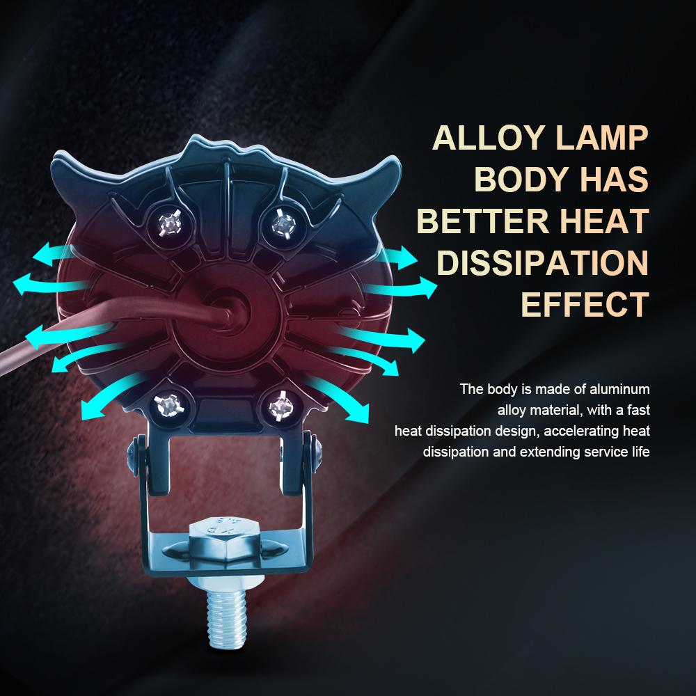 Led Motorcycle Light High Low Beam Owl Design Strobe Spotlights Accessories Scooter Dual Color Running Lamp Fog Light Headlight