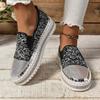 Autumn and spring large size casual single shoes women's thick-soled flat-bottomed rhinestone fashion women's shoes