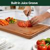 3-Piece Set Bamboo Cutting Board for Kitchen - Crack-Resistant Wood Chopping Boards with Deep Juice Grooves, Pre-Oiled Butcher Block for Meat,