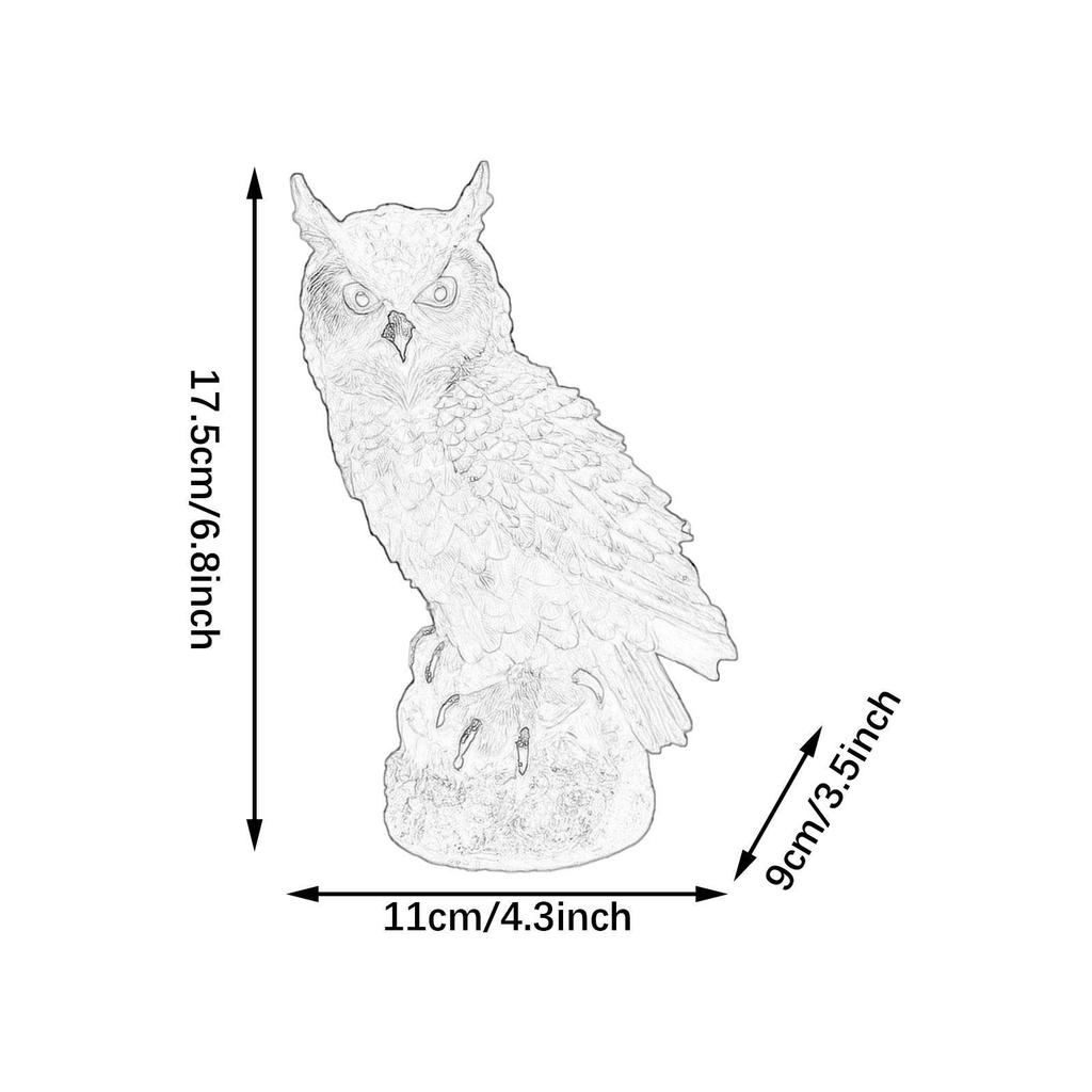 Resin Owl Statue, Farmhouse Figurine, Housewarming Gift, Collectible Figurine, Bird Sculpture for Garden Window,