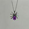 Gothic Halloween Spider Pendant Necklace With Geometric Alloy Chain For Women