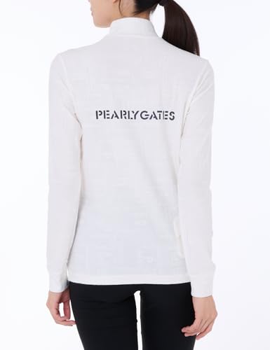 PEARLY GATES Women's Long Sleeve High Neck Shirt (Moisture-Wicking and Heat-Generating) / Golf Undershirt / 055-4266104 030_White 1 [M]
