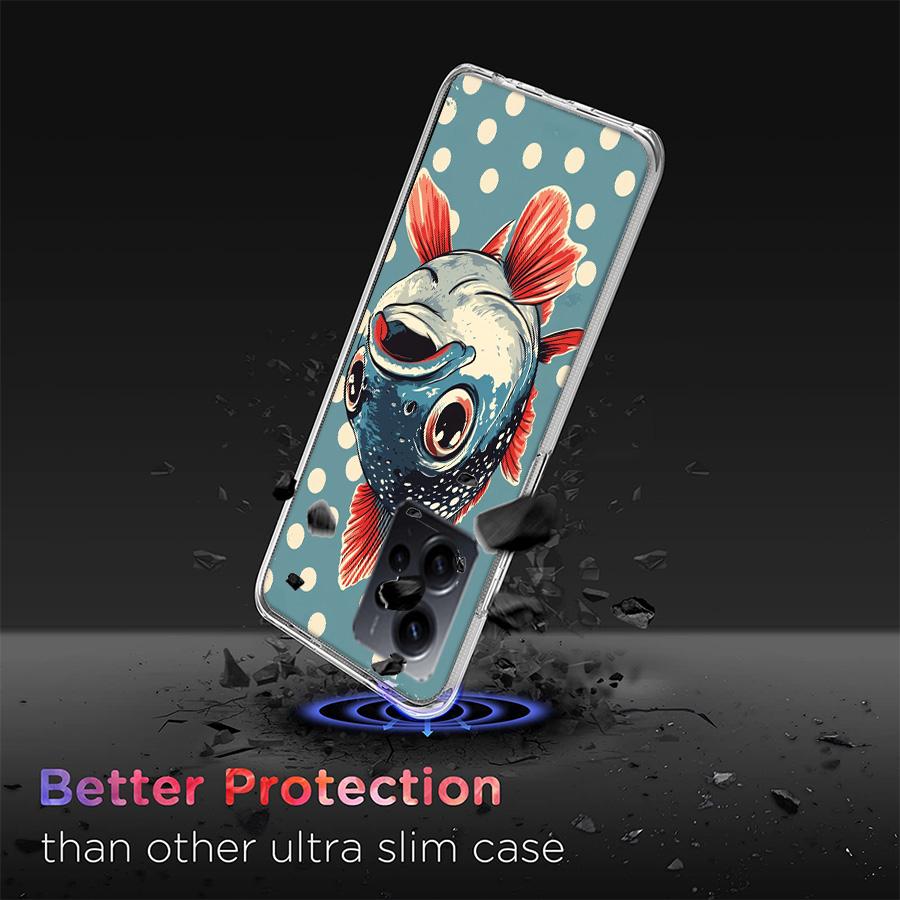 Pop Art Drawing Ideas Fish Phone Case For Redmi 12 13C 12C 15C 9 10 10C Note 13 Pro Plus 14 15 Pro 9T 9C 9A TPU Soft Cover Clear