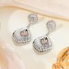 European & American Metal Style Shell Dangle Earrings: Creative Women's Fashion High-Quality Alloy Jewelry
