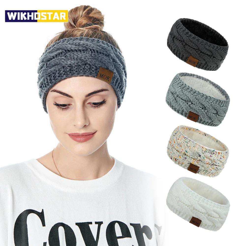 New Plush Headband Winter Warm Wide Elastic Hair Band Solid Wide Turban Ear Warmer Hairband Soft DIY Hair Accessories Headwear