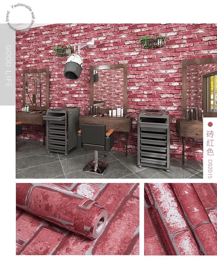 Imitation Brick Grain Wallpaper Non Woven Wallpaper Living Room Bedroom TV Background Clothes Shop Retro Brick Stone Wallpaper