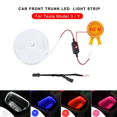 4 Farben Auto Frontkofferraum Frunk LED Umgebungsbeleuchtungsleiste Ladebereich Licht-Kits Modifizierter Ersatz für Tesla Model 3 Y