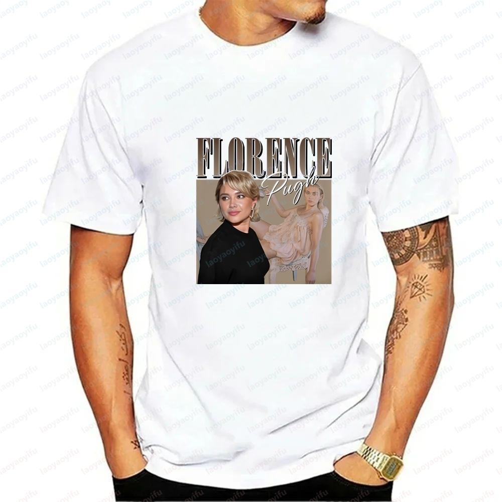 Streetwear Retro Florence Pugh Summer Short-sleeved Shirt Suitable for Both Men and Women, Stylish and Comfortable T-shirt