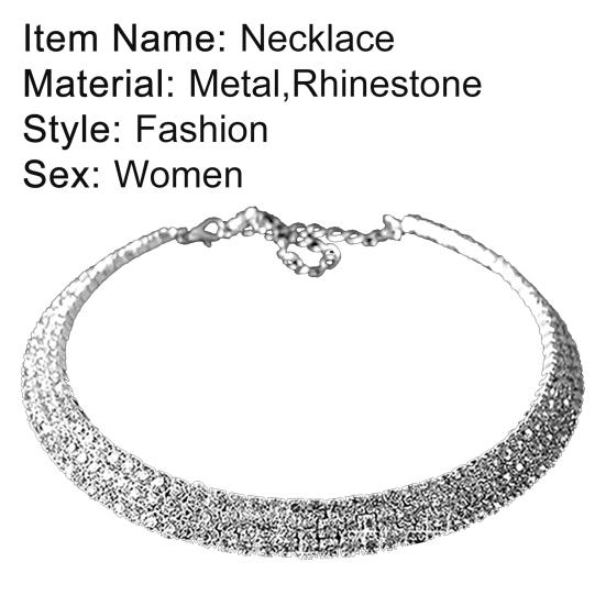 Fashion Elegant Rhinestone Women Collar Choker Necklace for Wedding Birthday Jewelry