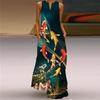 Red Tulip Flower Dress Travel Photo Stage Show Tall V-neck Dress Summer Thin Skirt