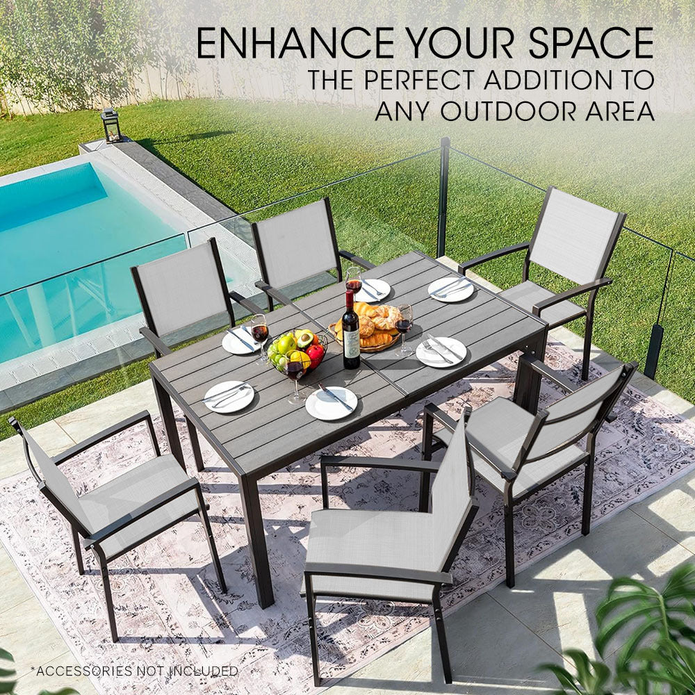 Outdoor Dining Sets Fortia 7Pc Outdoor Dining Furniture Set Table And Chairs Setting Outside