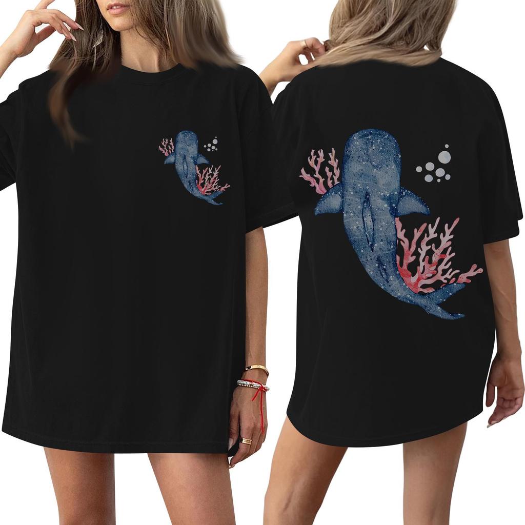 Top Tricou cu Mânecă Scurtă Imprimat cu Gât Rotund pentru Femei