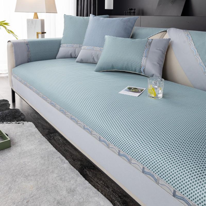 Ice Silk Sofa Cushion Leather Light Luxury Summer Summer Mat Seat Cushion Simple Modern High-end Non-slip Leather Sofa Cover