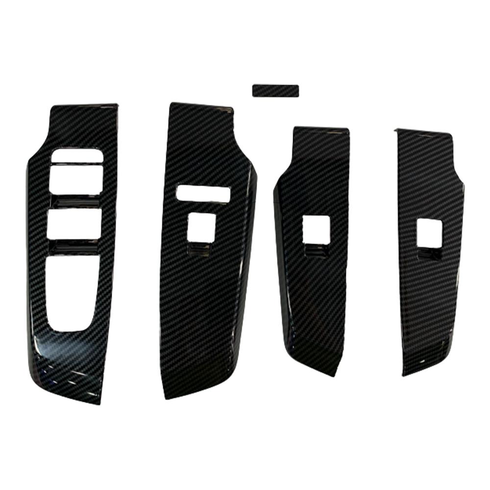 4pcs Window Lift Switch Button Cover Trim Window Switch Bezel Trim for Mitsubishi Outlander 2024-2024 ABS Carbon Fiber