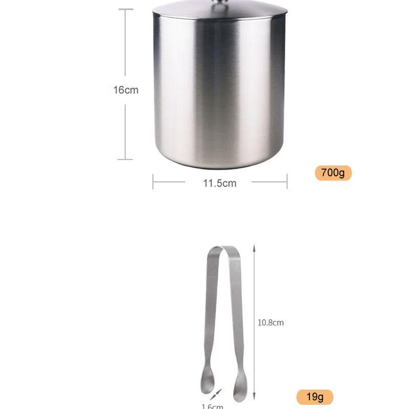 

Jiakangming Double-Layer Stainless Steel Ice Bucket with Tongs
