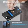 MC-W6 Universal Magnetic Card Holder with Ring Kickstand PU Leather Phone Card Bag