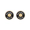 2024 Gold Plated Enamel Logo Button Bullet Back Earrings Costume Earrings ABC341-B15464-NU638