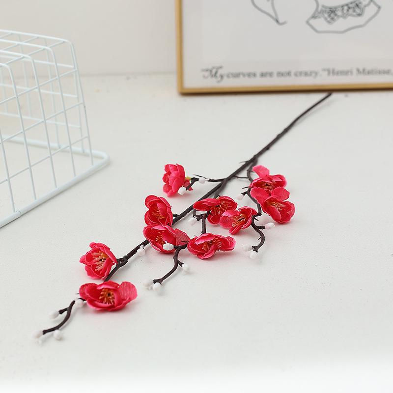 10-Flower Plum Blossom Silk Decor for Home and Living Room